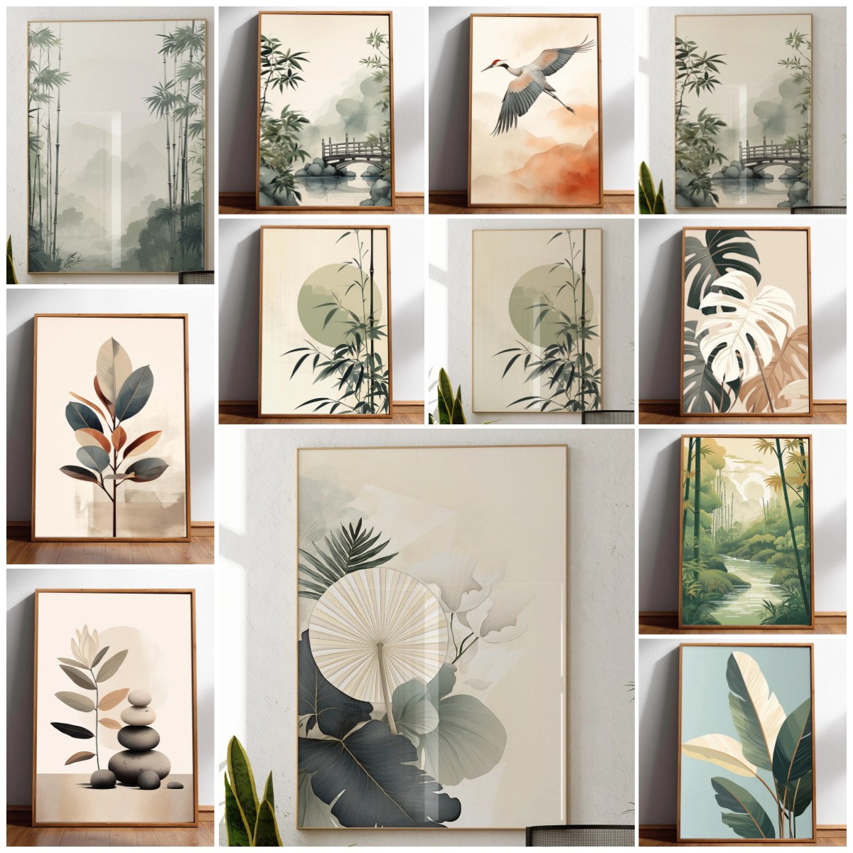 Japanese Minimalist Lifestyle - Japandi Wandkunst, minimal, botanisch, minimalistisch, japanischer