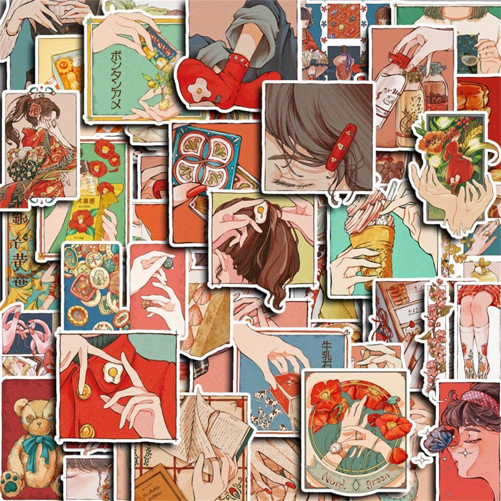 Japanese Lifestyle Store - 50 Stück japanische traditionelle Vintage-Sticker im