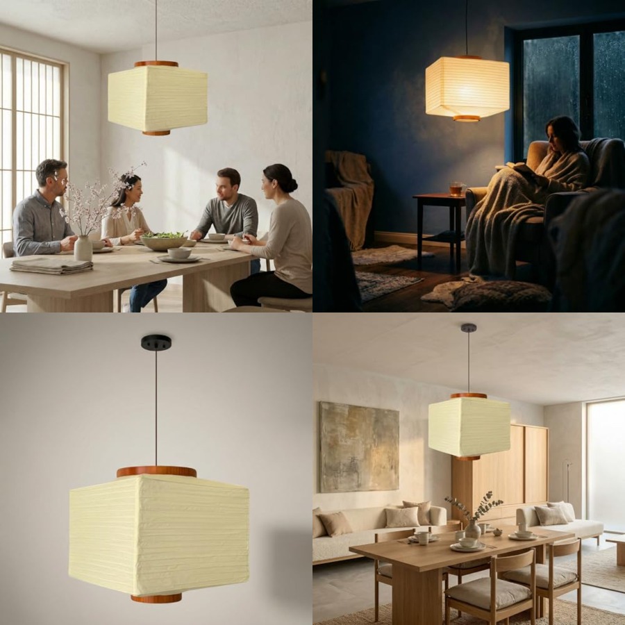 Japanese Lantern Paper - Papierlaterne im japanischen Stil – Off-White