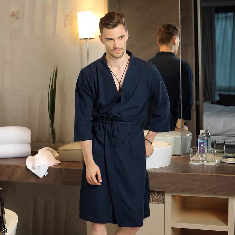 Eleganter Waffel-Yukata-Kimono – Kimono Yukata Cotton Bewertung und Preis