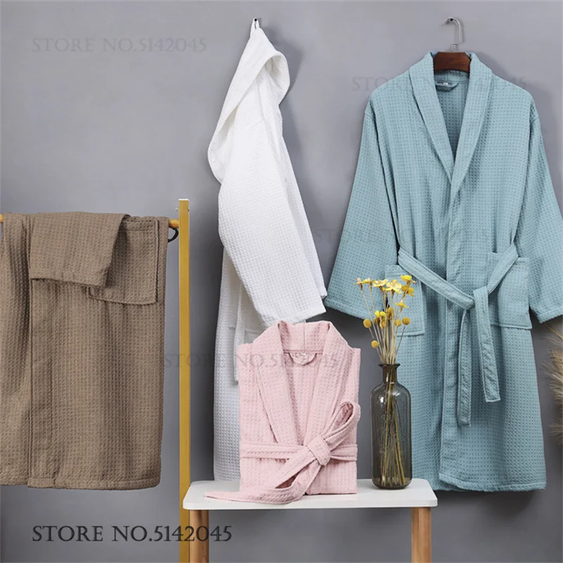 Waffel-Baumwoll-Paar-Bademante – Kimono Yukata Cotton Bewertung und Preis